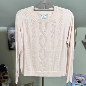 GUC Abercrombie & Fitch Soft Pink Knit Sweater Viscose Blend Nice Design Size M